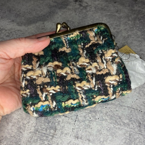 Patricia Nash Savena Boucle Kisslock Borse Keychain In Green Tweed - Picture 5 of 9